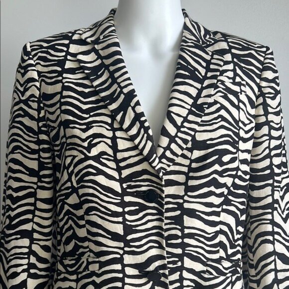 Calvin Klein Zebra Print Blazer Jacket - 8 - Picture 2 of 6